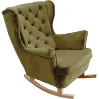 Domo DomoHome Fauteuil de relaxation Fauteuil avec accoudoirs Fauteuil TV Lounge Fauteuil rembourré Fauteuil Couch Fauteuil de salon Fauteuil à oreilles | 102x81x95cm | Green_29845