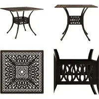 vidaXL Table de jardin Bronze 90 x 90 x 73 cm en fonte d'aluminium - Table de jardin - Tables de jardin - Table - Tables