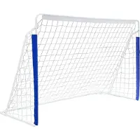 Youjia But de football 8 x 5 pieds, filet portable, base métallique pliable, filet de football à montage rapide pour l'entraînement en salle avec sac de transport, 100 % polyester, 150 cm, 90 cm