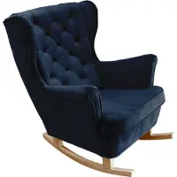 Domo DomoHome Fauteuil de relaxation Fauteuil avec accoudoirs Fauteuil TV Lounge Fauteuil rembourré Fauteuil Couch Fauteuil de salon Fauteuil à oreilles | 102x81x95cm | Navy blue_29864