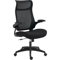 Youjia Chaise de bureau ergonomique avec accoudoirs 3D, dossier en maille, dossier en forme de S, appuie-tête, fonction bascule, noir
