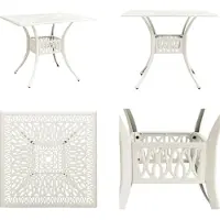 vidaXL Table de jardin blanche 90x90x73 cm Fonte d'aluminium - Table de jardin - Tables - Tables