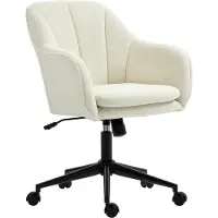 Fortuna Chaise de bureau Lai avec revêtement en tissu aspect velours, chaise de maquillage avec dossier incurvé, pour chambre à coucher, salon, beige