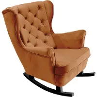 Domo DomoHome Fauteuil de relaxation Fauteuil avec accoudoirs Fauteuil TV Lounge Fauteuil rembourré Fauteuil Couch Fauteuil de salon Fauteuil à oreilles | 102x81x95cm | Orange_29824
