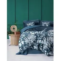 Syfax Parure de Lit Satin 220 x 240 cm, 100% Coton, Vert Pétrole, 2 Taies d'Oreiller 60 x 60 cm