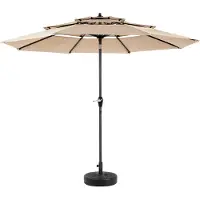 Youjia Parasol d'extérieur double face de 4,5 mètres, de forme rectangulaire, avec manivelle (sans pied)
