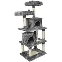 StarTech.com Arbre à chat - Tour d'escalade - Plus de 5 niveaux - Pour chats - Espace de jeu et de repos - Gris