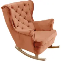 Domo DomoHome Fauteuil de relaxation Fauteuil avec accoudoirs Fauteuil TV Lounge Fauteuil rembourré Fauteuil Couch Fauteuil de salon Fauteuil à oreilles | 102x81x95cm | Orange_29823
