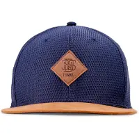 Djinns Casquette 'Honey Knit' bleu marine / cognac