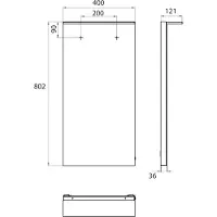 Emco MI 200 Miroirs lumineux LED avec panneau lumineux acrylique, avec film chauffant, hauteur 802mm, 449820002