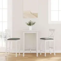 Prolenta Maison Exclusive - Tabourets de bar avec coussins, 2 pièces, blanc, bois massif, hévéa