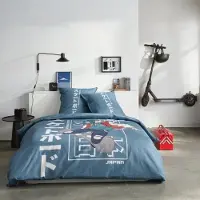 TODAY Parure de Lit, 2 Personnes, 240x220 cm, Coton, Imprimé Japan, Bleu