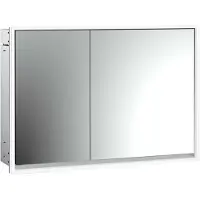 Emco loft Armoire de toilette avec éclairage, 1000mm, 2 portes, modèle à encastrer, aluminium/blanc, 979806115