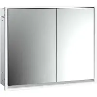 Emco loft Armoire de toilette avec éclairage, 800mm, 2 portes, modèle à encastrer, aluminium/blanc, 979806111