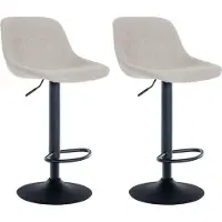 BellaFurn set de 2 tabourets de bar - Tabouret - Grand confort d'assise, avec repose-pieds et fonction pivotante | Couleur : crème | Matériau : poussière