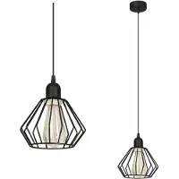 Light11 HOME Suspension LED RETRO LOFT en fil métallique noir – Lampe suspendue style Edison
