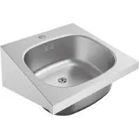 Kwc Lavabo individuel, ANIMA, acier inoxydable, 400 x 200 x 412 mm, avec trop-plein, avec robinetterie