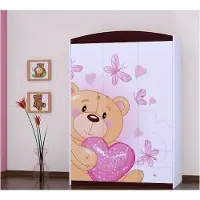 BDW , Armoire à tiroirs, chambre à coucher, 128×190, 3 portes, Venga Châtaignier 2