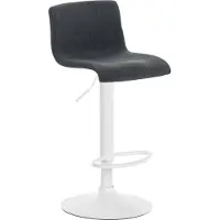 BellaFurn Tabouret de bar de style moderne - chaise - position assise ergonomique, hauteur réglable en continu | Couleur : gris foncé, base du matériau : métal blanc mat