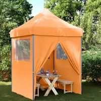 Prolenta Maison Exclusive - Tente de réception pliable Pop-Up avec 4 panneaux latéraux, orange