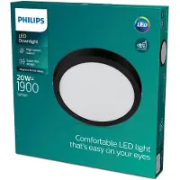 Philips Plafonnier fonctionnel Magneos, 20 W, 286 mm, Spots, Ampoules non remplaçables, LED, 2700 K, 1900 lm, Noir