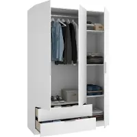 Dmora Mayos - Armoire 3 Portes, 51x137 cm Blanc, Portemanteau