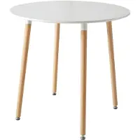 StarTech.com Table à manger scandinave - Table à manger ronde / table de cuisine - Design minimaliste - Diamètre ≤ 120 cm - Pour 6 personnes - Plastique - À monter - Blanche