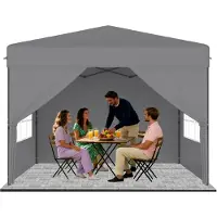 ACXIN Tente pop-up 3 x 3 m, montage rapide à un bouton, tente pliable pour fêtes et jardin, imperméable et résistante aux UV, avec 4 parois latérales, sac de transport inclus – Argent