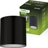 LUMILED Luminaire à poser Spot à poser 230V GU10 Douille max. 12W LED IP54 Lampe d'extérieur Plafonnier Aluminium Verre trempé Noir