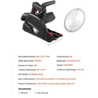 OEM Scie circulaire de guidage, moteur 1200W, réglage d'angle de 0° à 45°, 1200W 6,5 pouces
