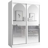 OTITEC Bibliothèque pour Séjour en Bois Blanc H. 215 x l. 150 x P. 65 cm