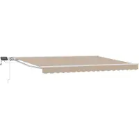Syfax Cadre de store manuel avec LEDs Beige et blanc 4 × 3 m