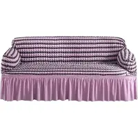 CANDeal Housse de canapé Seersucker avec zoom pour 1-4 sièges, housse de canapé lavable en machine (Beige, 90-140CM)
