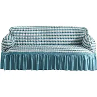 CANDeal Housse de canapé Seersucker avec Zoom pour 1-4 places, lavable en machine Housse de canapé (Blue Mix, 235-300CM)