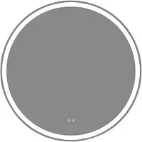 Bauhaus Miroir de salle de bains à LED Eterno LK01-5050, Ø 50 cm, aluminium