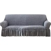 CANDeal Seersucker Sofa Hoes met Zoom voor 1-4 zitplaatsen, machinewasbare Sofa beschermer (Grey, 145-185CM)