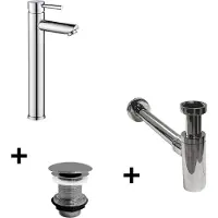 MOB-IN Robinet bec haut TAP + bonde LIV + siphon SIMON