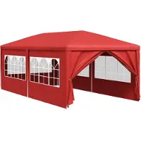 vidaXL Tente de réception 600 x 300 x 255 cm, rouge, en PE et acier