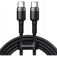 Baseus Câble Usb-C vers Usb-C Cafule, Qc 3.0, Pd 2.0, 100W, 5A, 2M (Gris-Noir)