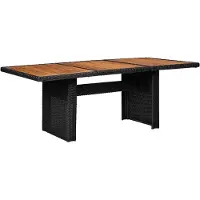 Syfax Table à manger de jardin Noir 200x100x74 cm Résine tressée