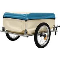 StarTech.com Remorque pour vélo - Remorque de transport - Capacité de charge de 50 kg - Bâche imperméable - Attelage rapide - Compatible avec des roues de 61 à 66 cm - Caisson de transport 52 × 69 × 27 cm - Bleu