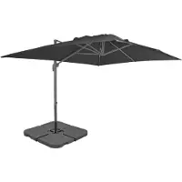 Syfax Parasol de jardin avec base portable anthracite