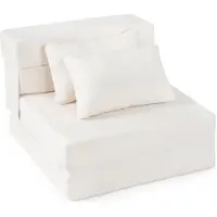 Costway Canapé-lit , fauteuil convertible 3-en-1 avec 2 coussins, canapé-lit en chenille à déplier, matelas intégré, canapé confortable