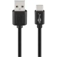 Pro 55468 Câble USB 2.0 USB-C vers USB A, noir, 1,8 m - convient aux appareils avec connexion USB-C