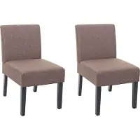 Mendler 2x chaise de salle à manger HWC-F61, fauteuil lounge, tissu/textil marron