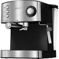 MPM MKW-06M Machine à café espresso manuelle 20Bar Mousseur à lait Chauffe-tasses Noir/Argent