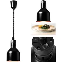 Royal Catering Expondo Lampe chauffante - noir mat - 17 x 17 x 28,5 cm - - Acier - réglable en hauteur