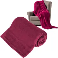Teesa Couverture en laine 150x200 cm - pourpre (200 x 150 cm)