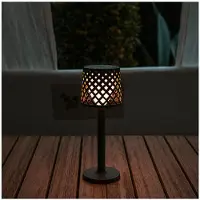 New Garden Lampe Gretita Anthracite Lampe De Table Led Portable Et Rechargeable -