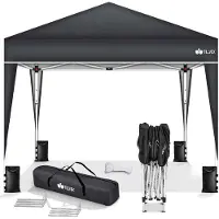 Tillvex Pavillon 3x3m Anthracite étanche | Pop-Up Pliable réglable en hauteur | Tente de jardin protection UV 50+ | Tente de réception avec sac pour le jardin